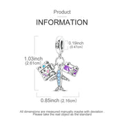 Travel Pandora Charm | Airplane Suitcase & Camera Dangle | Silver Vacation Jewelry | World Trip Gift