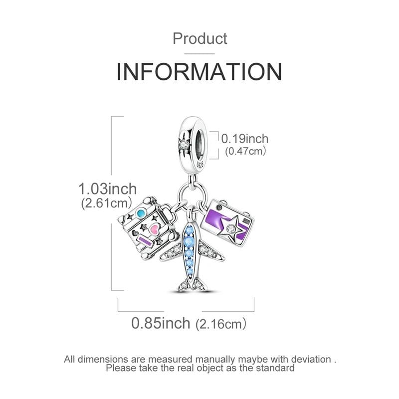 Travel Plane sterling silver charm view 6