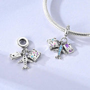 Travel Pandora Charm | Airplane Suitcase & Camera Dangle | Silver Vacation Jewelry | World Trip Gift