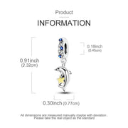 Dolphin Pandora Charm | Yellow Starfish | Silver Sea Animal Dangle | Blue Crystal Ocean Jewelry