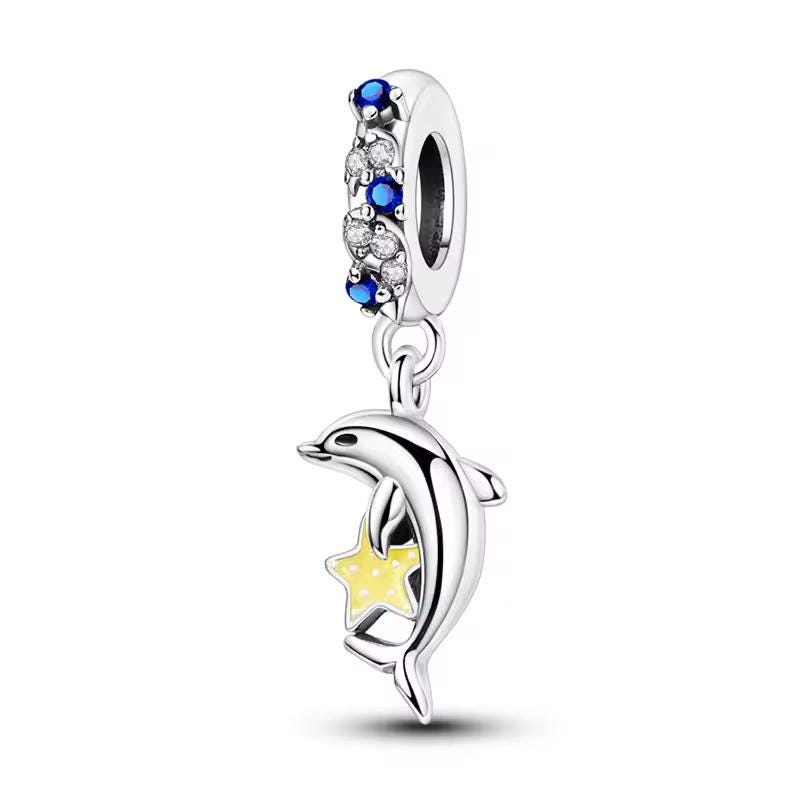 Dolphin Star 925 sterling silver charm