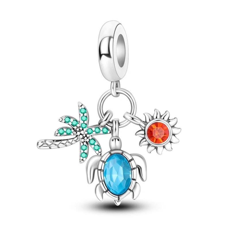 Tropical Turtle 925 sterling silver charm