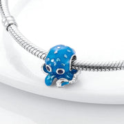 Blue Octopus Pandora Charm | Ocean Sea Animal Bead | Marine Life Jewelry | Summer Beach Gift