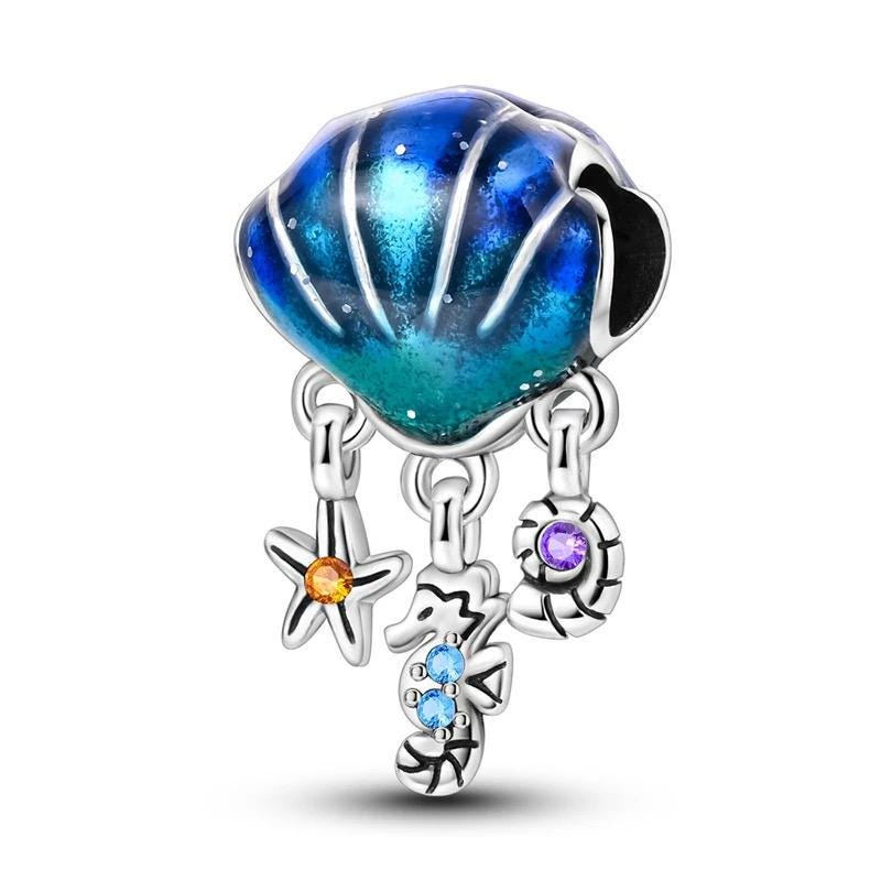 Blue Shell 925 sterling silver charm