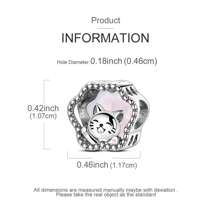 Lucky Cat Paw sterling silver charm view 8