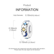 Celestial Pandora Charm | Sun Moon Star Bead | Blue Crystal Galaxy | Silver Space Jewelry Sky