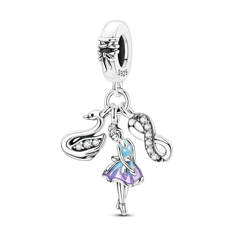 Swan Lake Ballerina 925 sterling silver charm