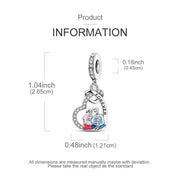 Family Forever Pandora Charm | Mom Dad Kids | Love Parents Gift | Wife Anniversary Jewelry