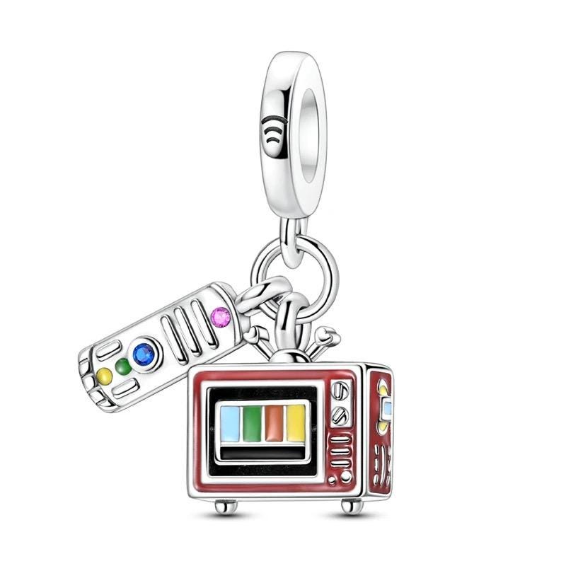 Retro TV 925 sterling silver charm