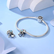 Lucky Elephant Pandora Charm | Evil Eye Horseshoe Dangle | Good Luck Protection Amulet | Boho Gift