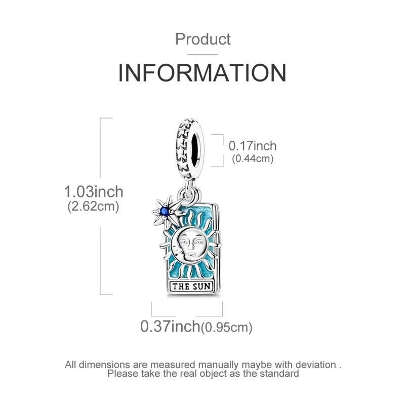 Sun Tarot Card sterling silver charm view 5
