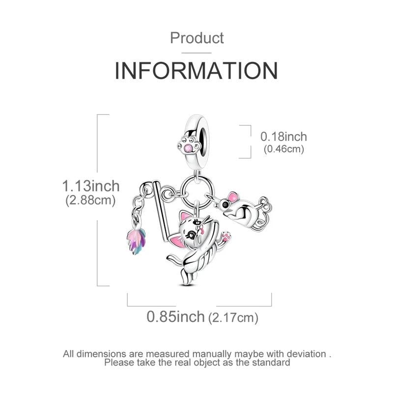 Playful Kitten sterling silver charm view 5