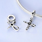 Black Heart Cross Pandora Charm | Infinity Loop Dangle | Gothic Faith Jewelry | Forever Memorial Gift