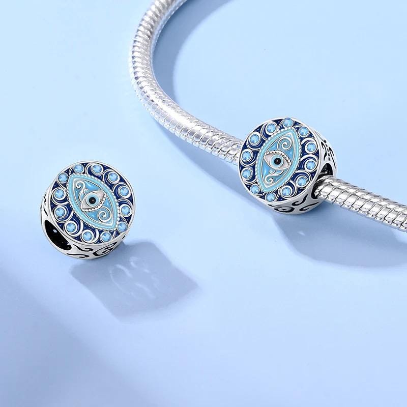 Ornate Evil Eye charm detail view