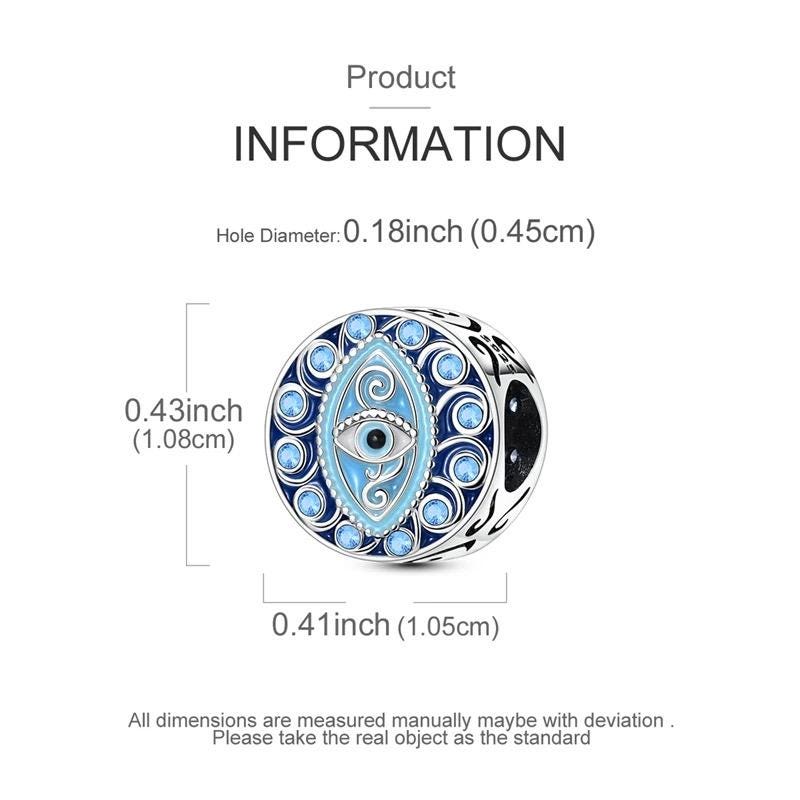 Ornate Evil Eye sterling silver charm view 5