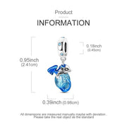 Blue Dragon Pandora Charm | Baby Dino Galaxy Egg | Silver Fantasy Jewelry | Mythical Gift