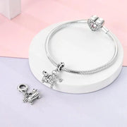 Dachshund Pandora Charm | Sausage Dog Bone Dangle | Silver Puppy Bead | Pet Lover Gift