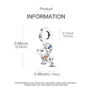 Chihuahua Dog Pandora Charm | Celestial Star Moon Puppy | Blue Crystal Dangle | Pet Lover Gift