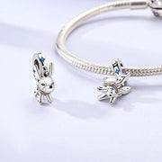 Chihuahua Dog Pandora Charm | Celestial Star Moon Puppy | Blue Crystal Dangle | Pet Lover Gift