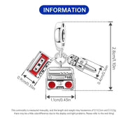 Retro Music Pandora Charm | Cassette Tape Boombox Microphone | 80s 90s Nostalgia | Singer DJ Gift