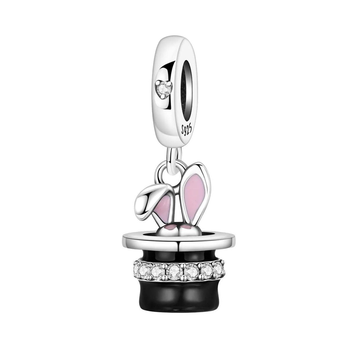Magician Bunny 925 sterling silver charm