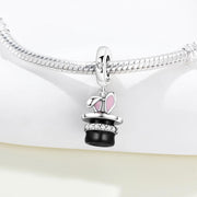 Magic Hat Pandora Charm | Rabbit Bunny Ears Top Hat | Magician Gift | Alice Wonderland Jewelry