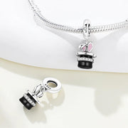 Magic Hat Pandora Charm | Rabbit Bunny Ears Top Hat | Magician Gift | Alice Wonderland Jewelry