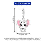 Mouse Pandora Charm | Rat Pink Ears | Silver Dangle | Kawaii Pet Rodent Gift
