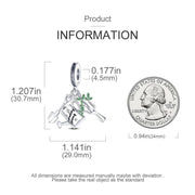 Gardening Pandora Charm | Watering Can Shovel Tree | Green Enamel Nature Dangle | Growing Strong Gift