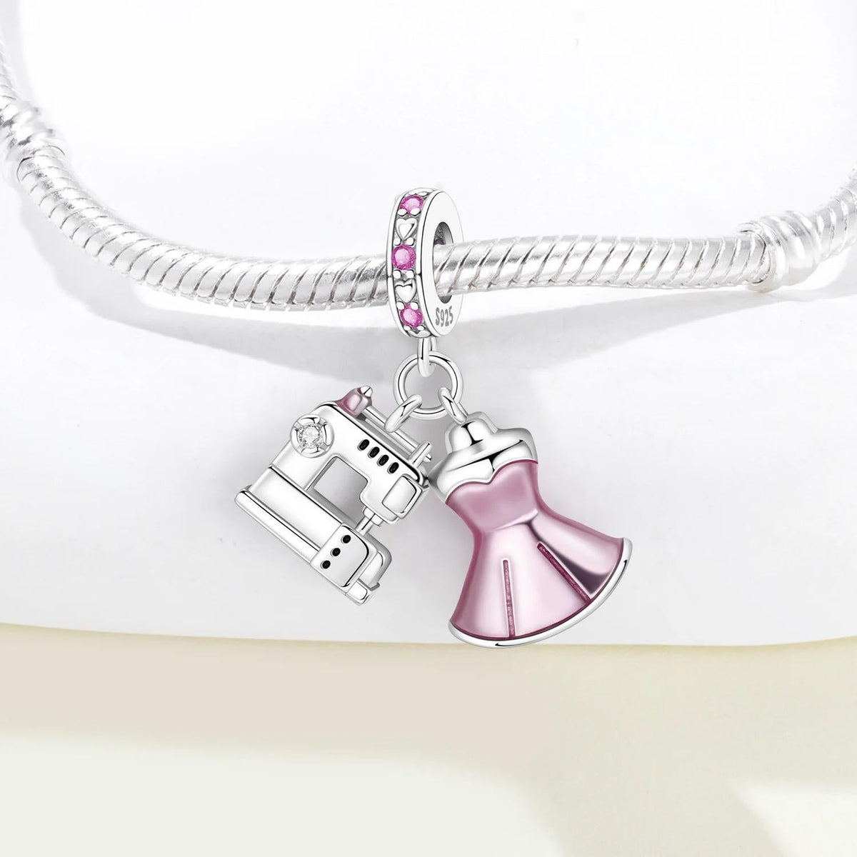 Sewing sterling silver charm view 6