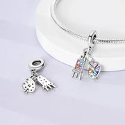 Artist Palette Pandora Charm | Easel Paint Brush Dangle | Art Teacher Gift | Painter Jewelry