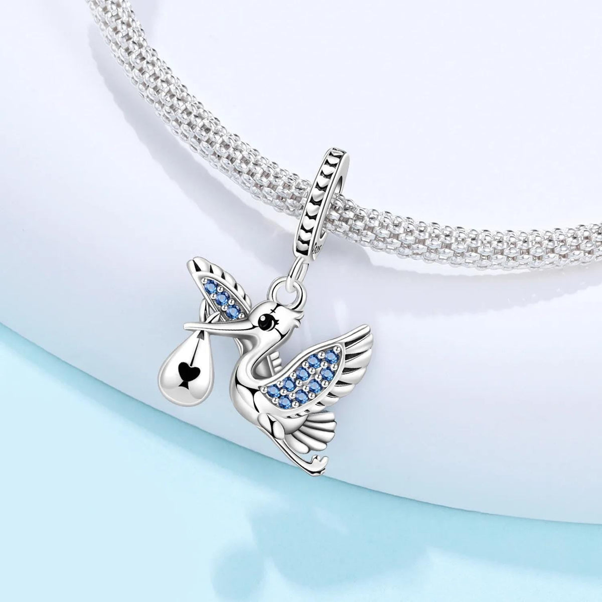 Stork sterling silver charm view 6