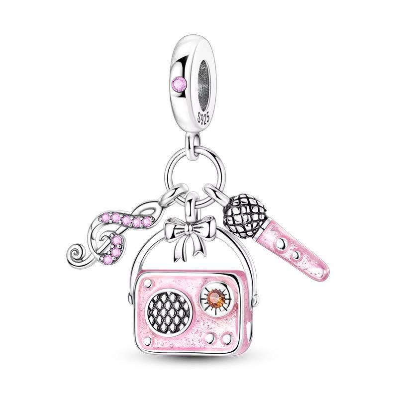 Music Radio 925 sterling silver charm