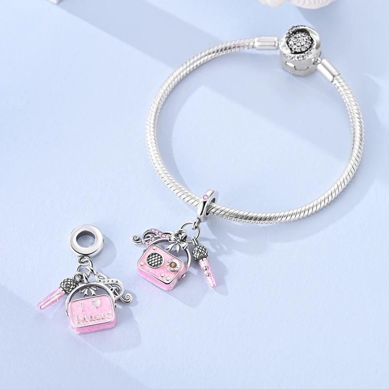 Music Radio sterling silver charm view 6