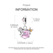 Cat Dog Pandora Charm | Corgi Puppy Kitten | Pink Crystal Dangle | Friends Pet Lover Gift