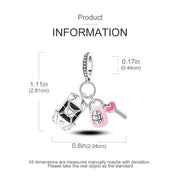 Car Key Pandora Charm | Pink Remote Fob | New Driver Gift | Sweet 16 License Jewelry