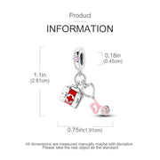 Nurse Doctor Pandora Charm | Medical Kit Stethoscope Heart | Pink Dangle | Healthcare Graduation Gift