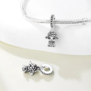 Sheep Pandora Charm | Lamb Silver Dangle | Farm Animal Pet Lover Easter Gift