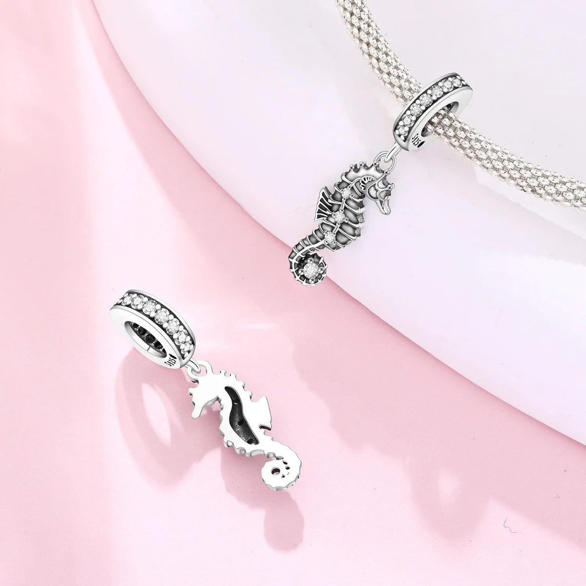 Seahorse charm detail view
