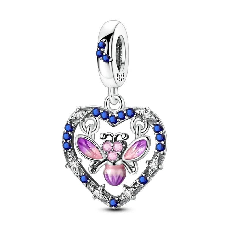 Firefly Heart 925 sterling silver charm
