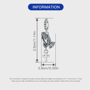 Praying Hands Pandora Charm | Cross Dangle | Silver Religious Christian Jewelry | Catholic Faith Baptism Gift