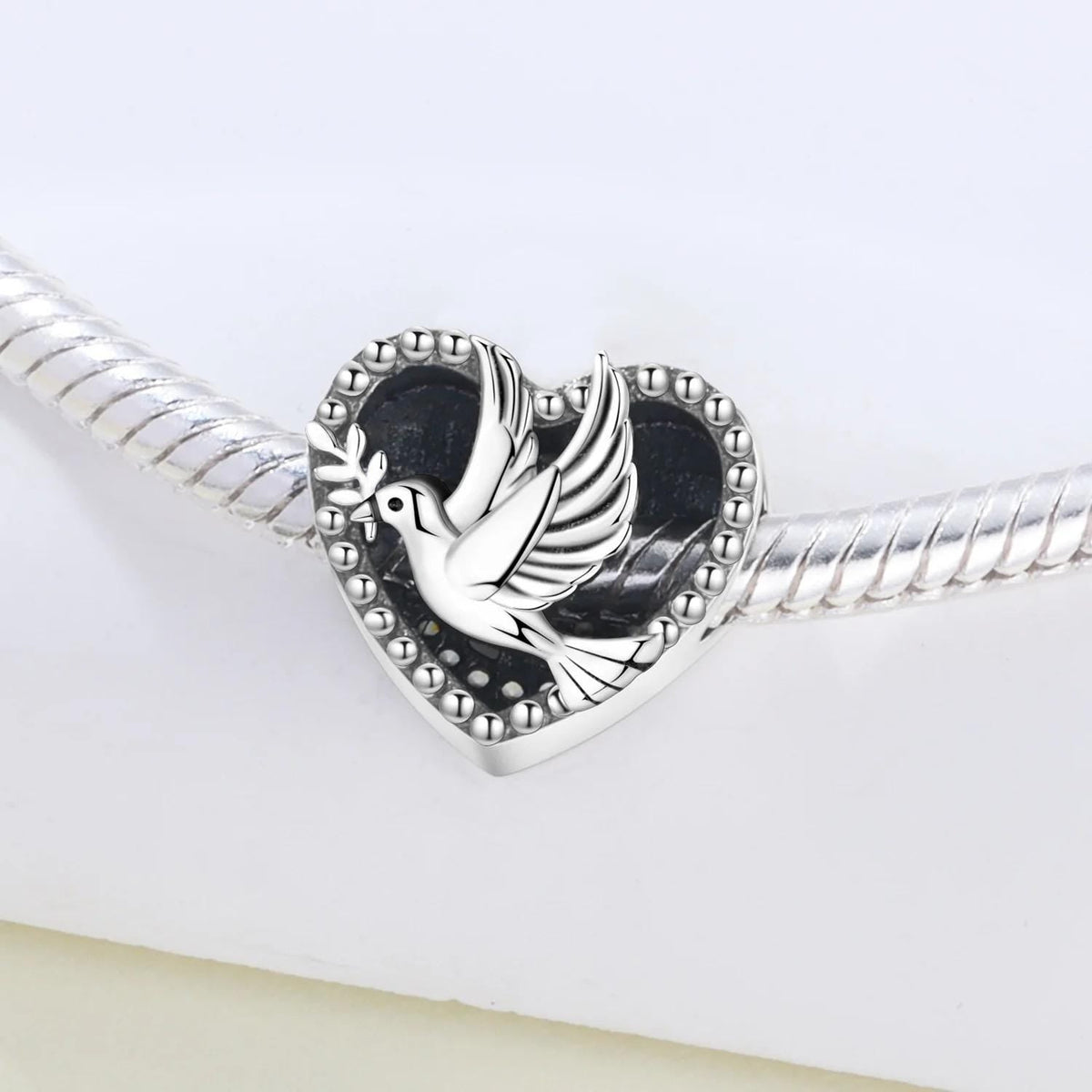 Dove of Peace sterling silver charm view 7