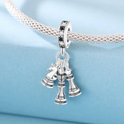 Chess Pieces Pandora Charm | King Queen Knight Dangle | Silver Board Game Jewelry | Strategy Gift