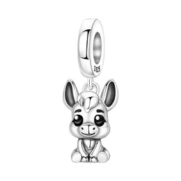 Donkey Pandora Charm | Silver Burro Mule Dangle | Farm Animal Pet Lover Gift