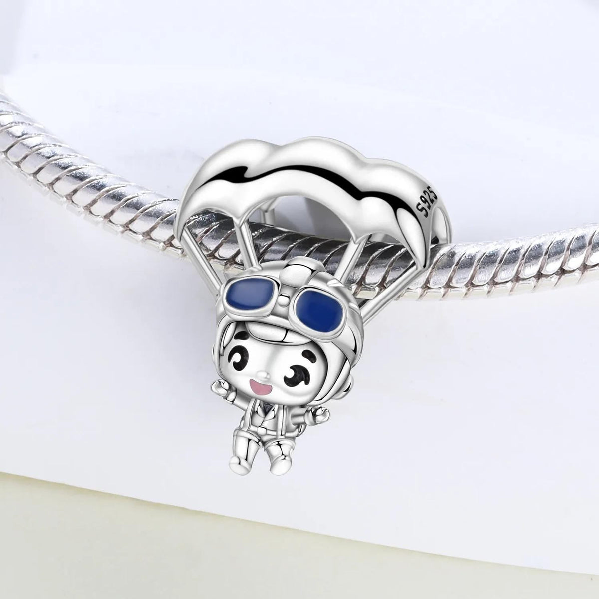 Parachute Skydiver sterling silver charm view 6