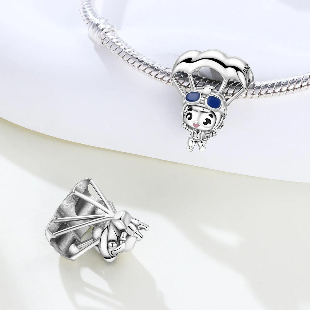 Parachute Skydiver charm detail view