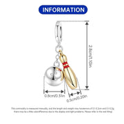 Bowling Pandora Charm | Gold Pin Silver Ball Dangle | Strike Sport Jewelry | League Team Gift