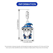 Wizard Pandora Charm | Blue Enamel Magic Hat | Silver Sorcerer Dangle | Fantasy RPG Gamer Gift