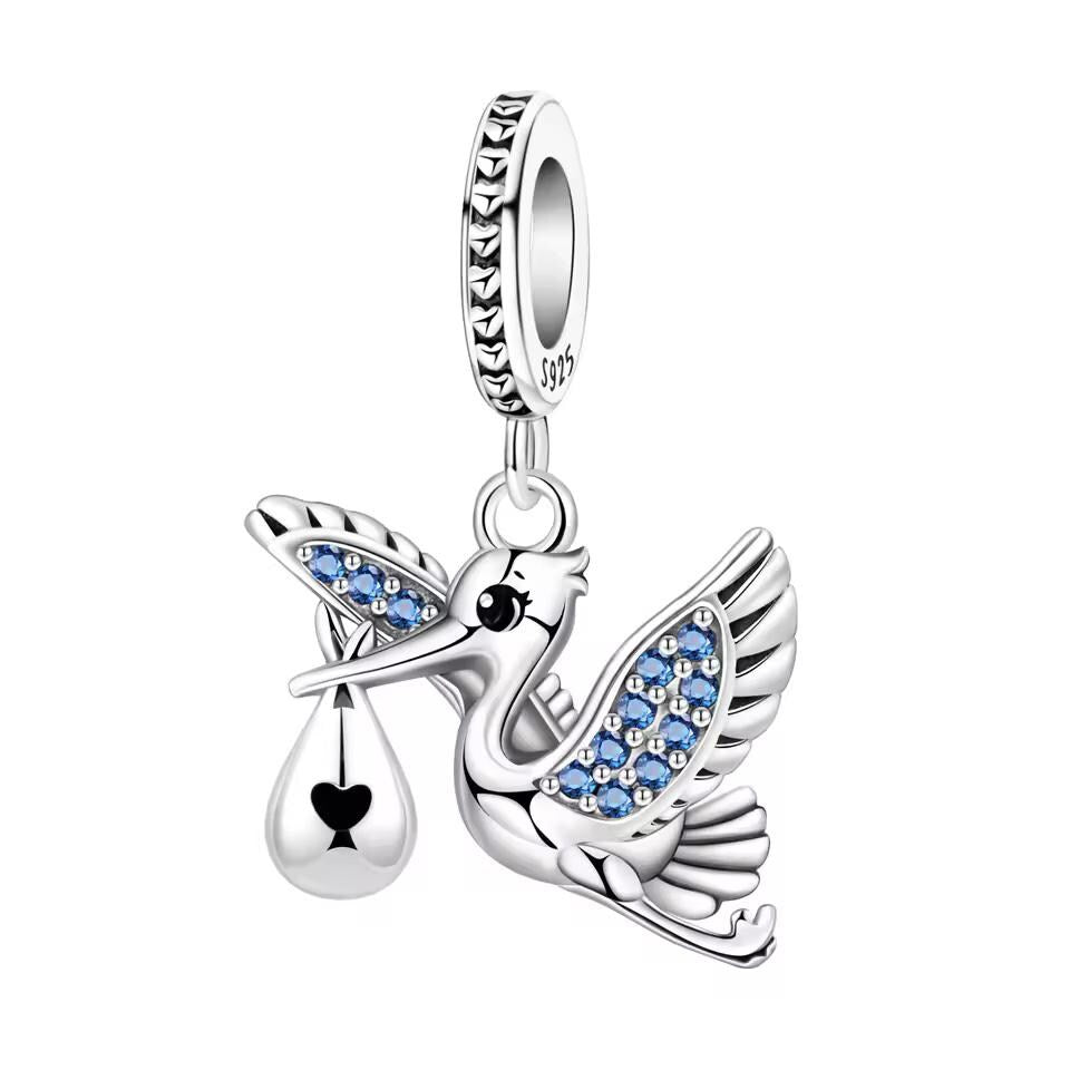 Stork 925 sterling silver charm