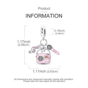 Pink Radio Music Pandora Charm | Microphone Dangle | Pop Star Singer Gift | Retro Karaoke Jewelry